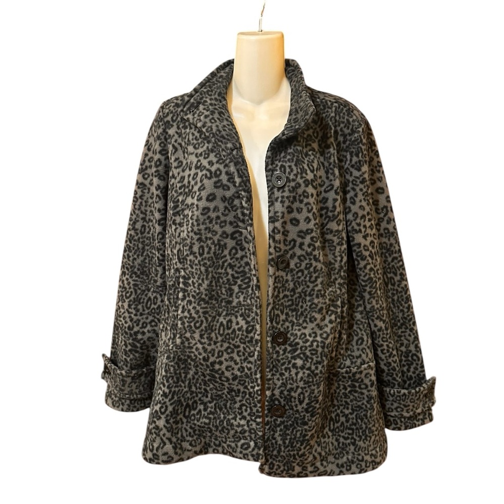 Valerie Bertinelli Ladies Gray And Black Animal Print Jacket - Picture 2 of 13